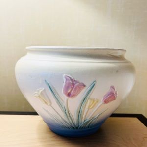 Vintage Hull Teal Pink Jardiniere Pottery Planter
